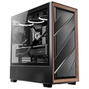 Gabinete antec flux se media torre atx acero/madera s/fuente 5*fan 1*usb-c 2*usb 3.0 negro