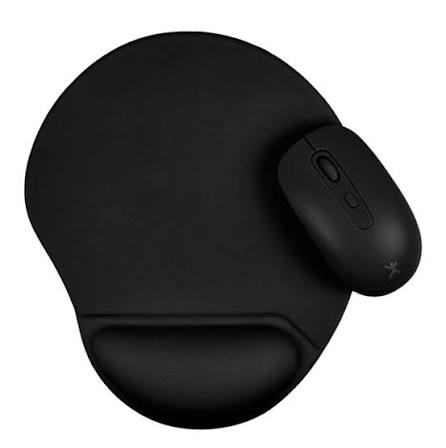Kit perfect choice mouse inalámbrico ergonómico 1600 dpi y mousepad bonet color negro
