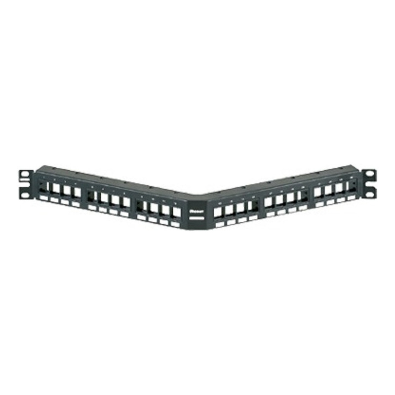 Panel de parcheo modular keystone (sin conectores), angulado, de 24 puertos, 1ur