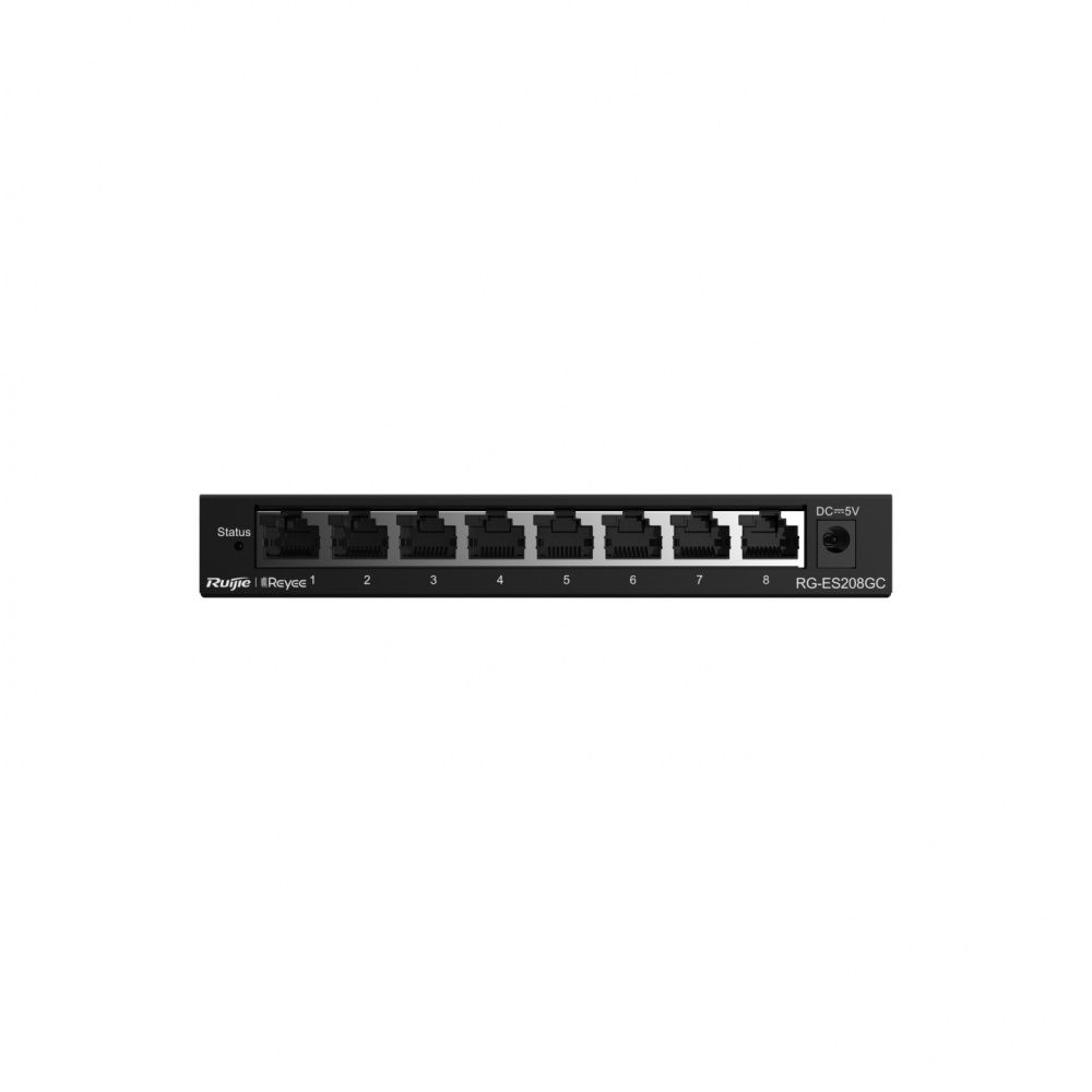 Switch Ruijie Gigabit Ethernet RG-ES208GC, 8x RJ-45 10/100/1000Mbps, 16 Gbit/s, 4.000 Entradas - Administrable