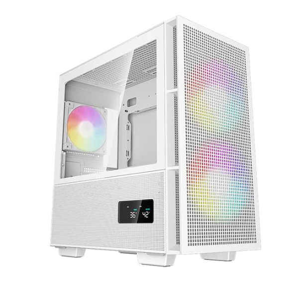 Gabinete DeepCool CH360, Micro-Tower, Micro-ATX/Mini-ITX, USB 3.0, sin Fuente, 3 Ventiladores Instalados, Blanco