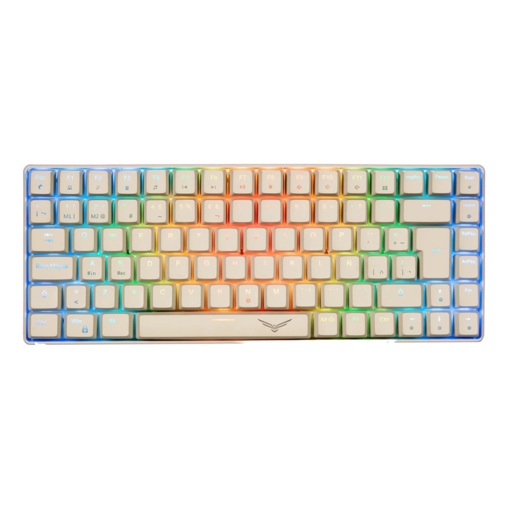 Teclado Gamer Mecanico Naceb Gray Basilik LED RGB 75% Huano Red Alámbrico USB Español
