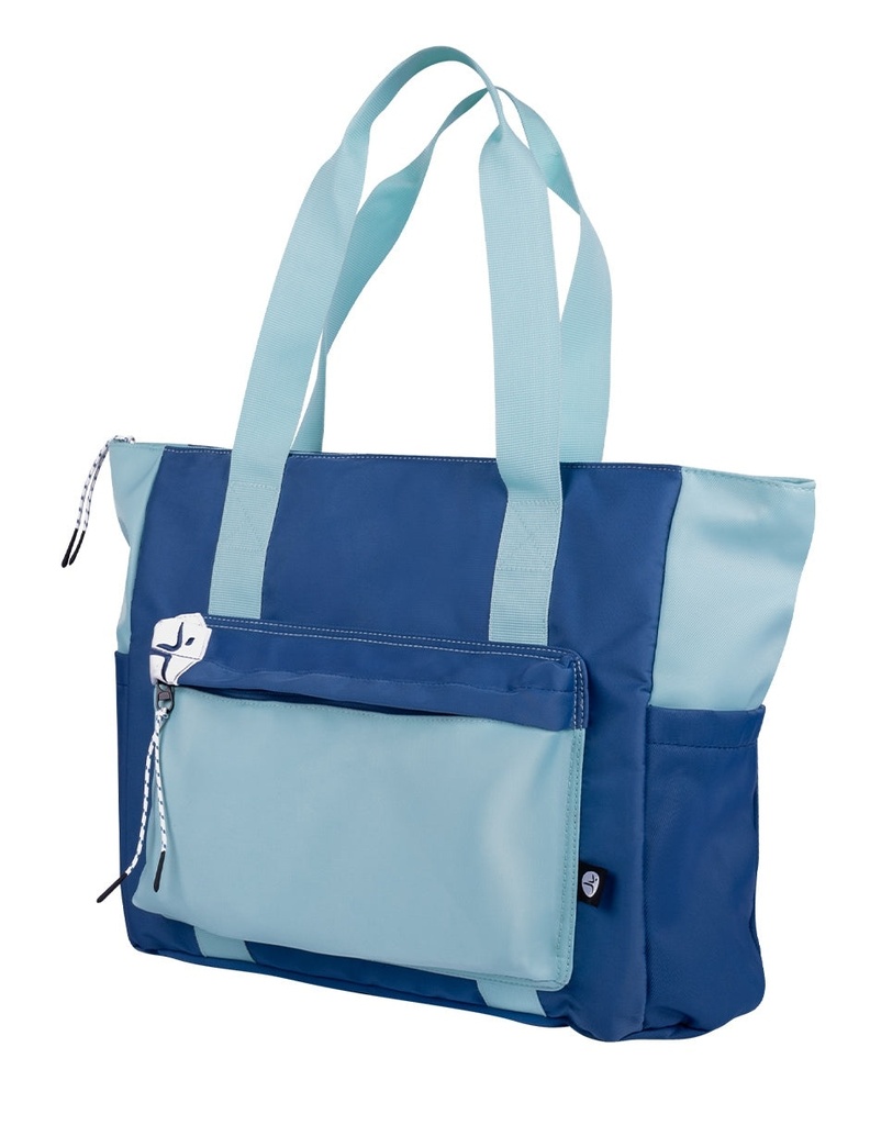 TOTEBAG AZUL PARA LAPTOP 16 Pulgadas TZLB01-V, color azul y turquesa