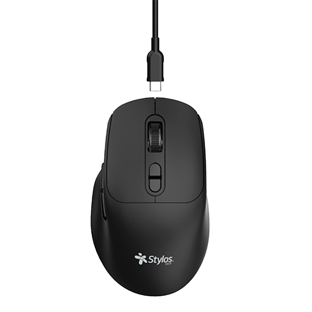 Mouse Inalambrico Stylos STPMOI8B, USB Nano 2.4ghz, Sensor Optico, 600 DPI Max, 3 Niveles DPI, 6 Botones Programables