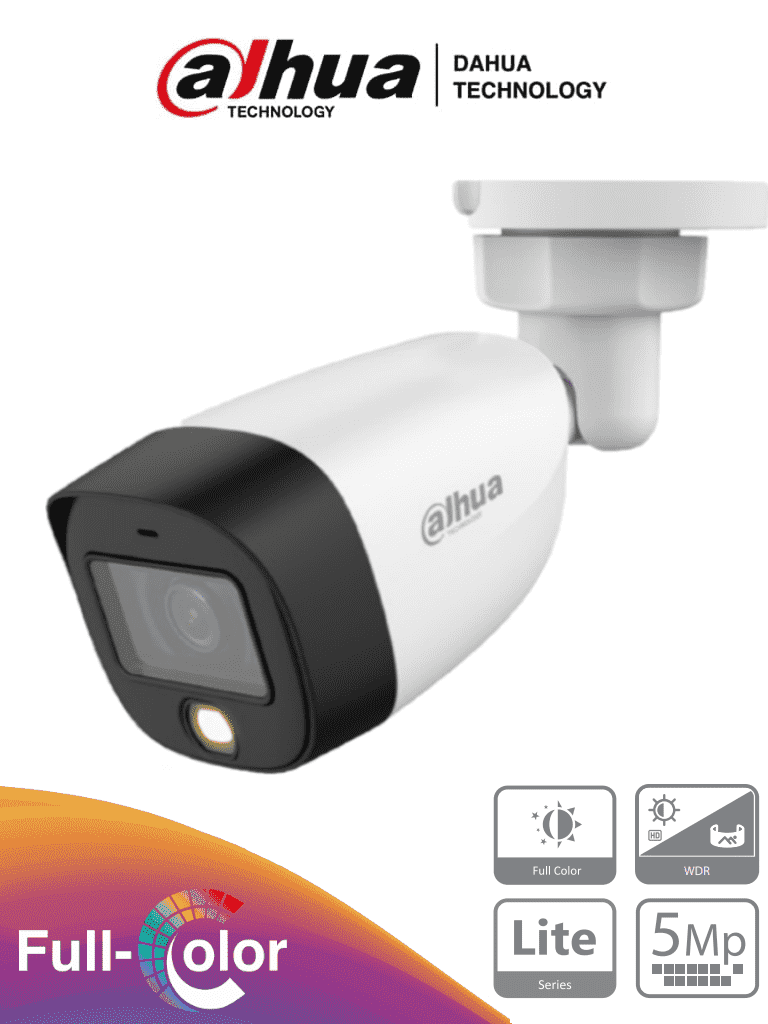 Dahua hac-hfw1509c-led-28 - camara bullet full color de 5 megapixeles/ lente de 2.8 mm/ 112 grados de apertura/ leds para 20 mts