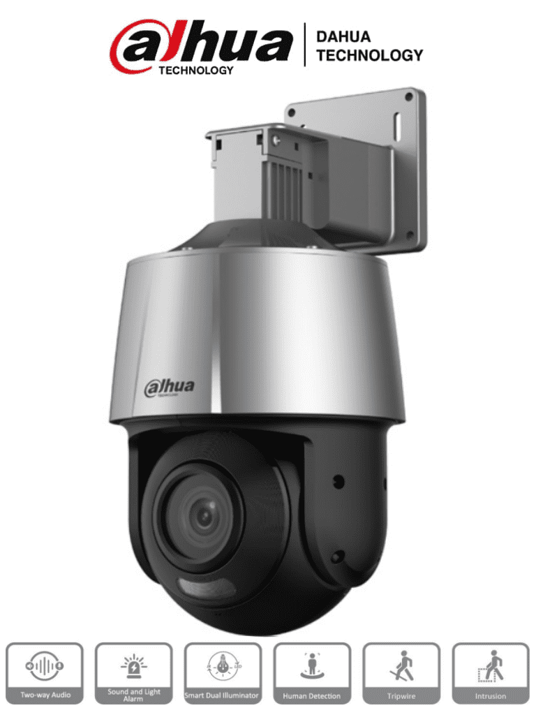 Dahua sd3a400-gn-a-pv - camara ip pt de 4 megapixeles/ full color & disuación activa/ lente de 4mm/ paneo y tildeo/ h.265+/ 30 m