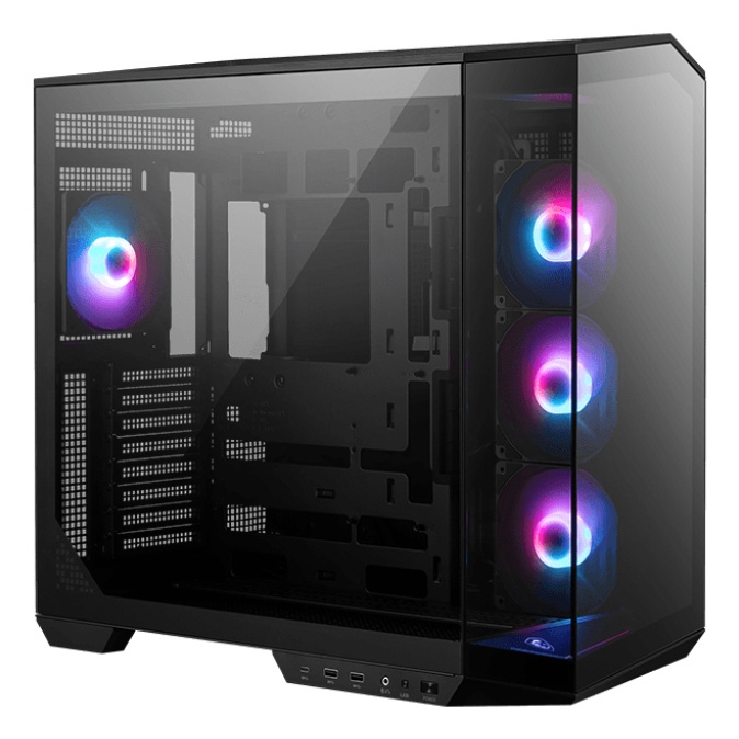 Gabinete MSI MAG PANO 100R PZ, Midi-Tower, ATX/Micro-ATX/Mini-ITX, USB 3.0, sin Fuente, 4 Ventiladores Instalados, Negro