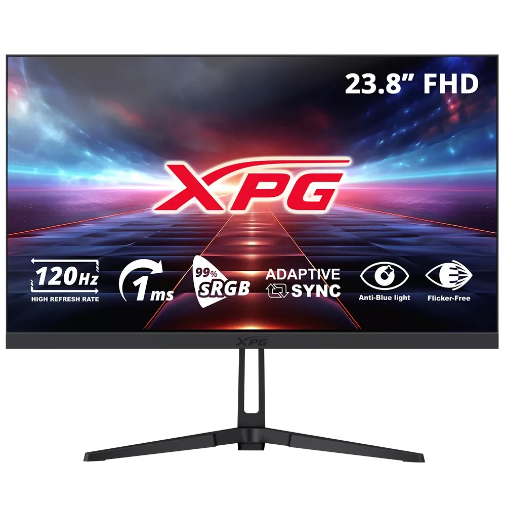 Monitor gamer xpg rift r24f2 led 23.8", 1920x1080 full hd, 120hz, hdmi/dp, negro
