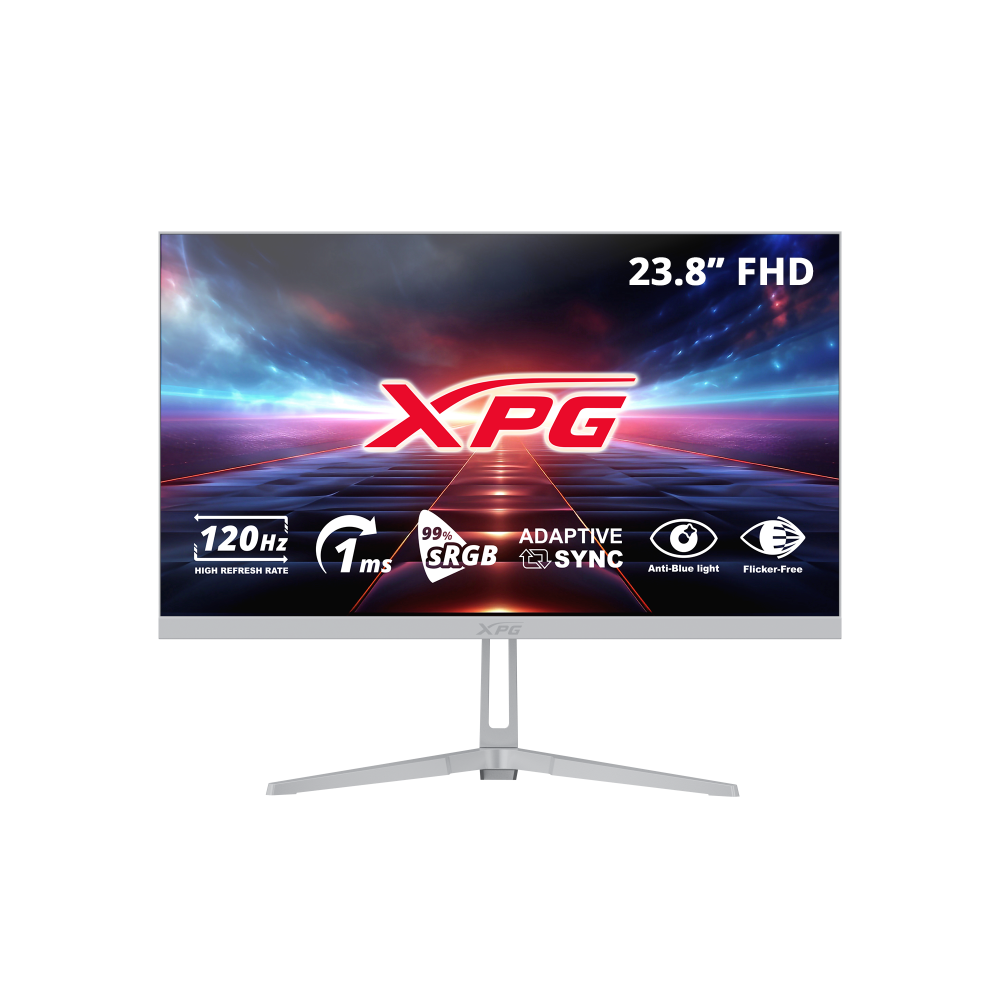 Monitor gamer xpg rift r24f2 led 23.8", 1920x1080 full hd, 120hz, hdmi/dp, blanco