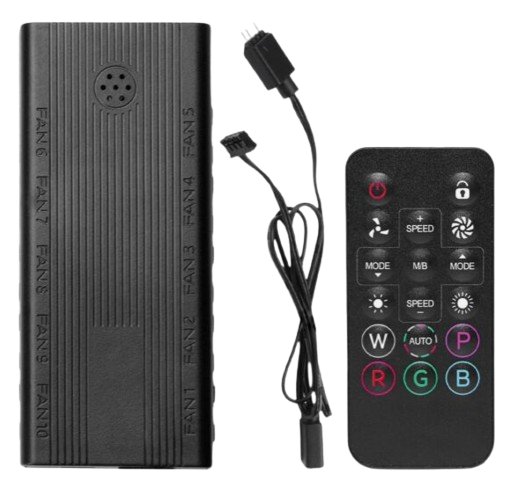 Hub controlador xzeal xzhub01b xz1116 para ventiladores xzeal argb con cable adaptador de 3 y 4 pines incluye control