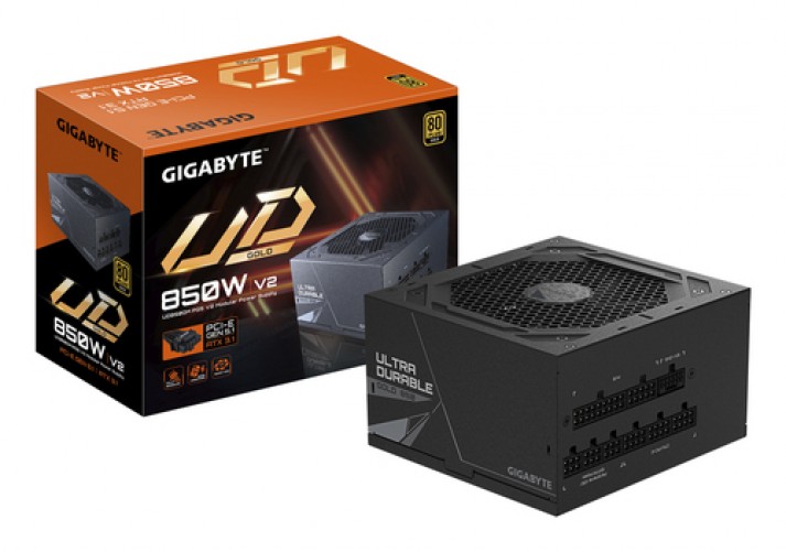Fuente De Poder Gigabyte Ud850gm Pg5 V2 850 W, Atx 3.1, 80 Plus Gold, Fully-modular, Negro