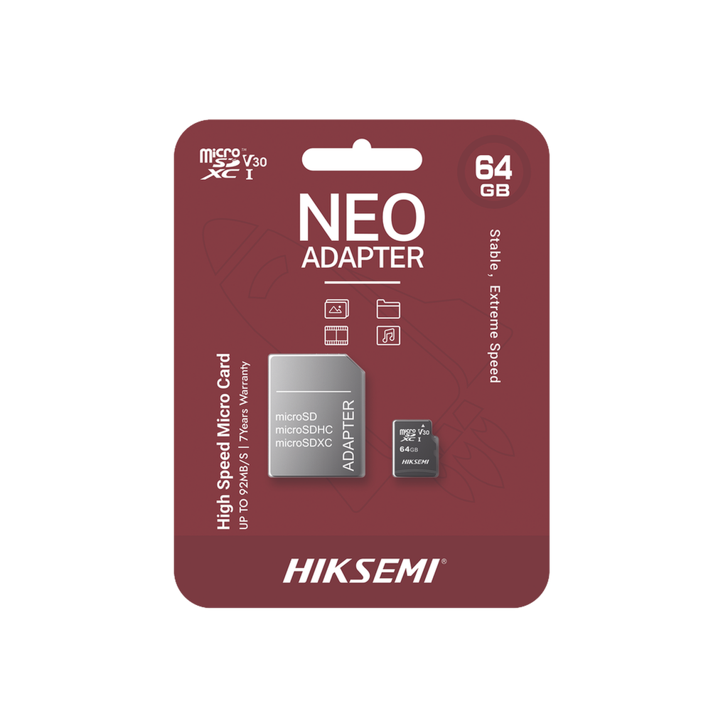 Memoria microsd con adaptador ideal para celular o tablet / 64 gb / multipropósito