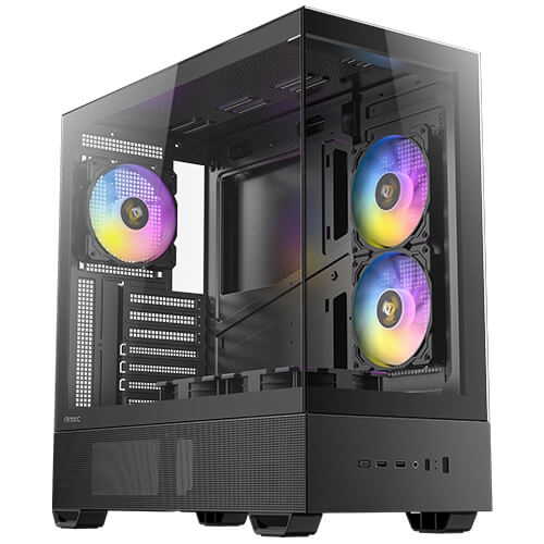 Gabinete antec cx705 argb midi tower, 5x ventiladores, usb-c 3.2, negro