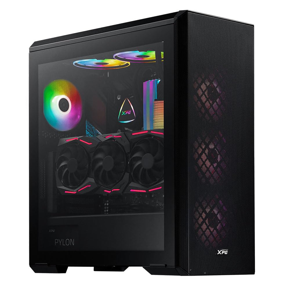 Gabinete xpg defender atx media torre panel vidrio templado negro