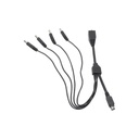 Cable con 5 vías para alimentar 4 cámaras turbohd y dvr turbohd epcom / hikvision