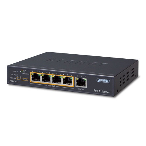 Extensor ultra poe de 65 watts con 4 puertos gigabit de salida 802.3 af/at