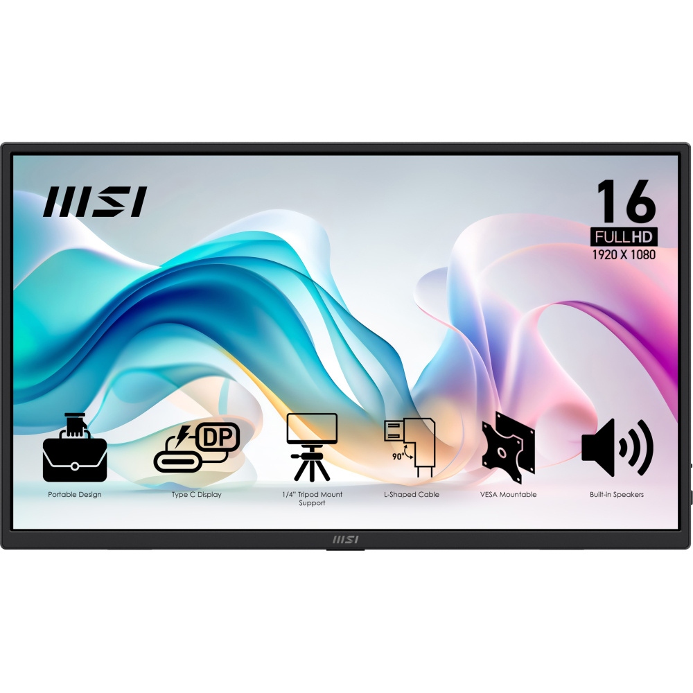 Monitor Portátil MSI PRO MP165 E6 LED 15.6", 1920x1080 Full HD, 60Hz, HDMI, Bocinas Integradas