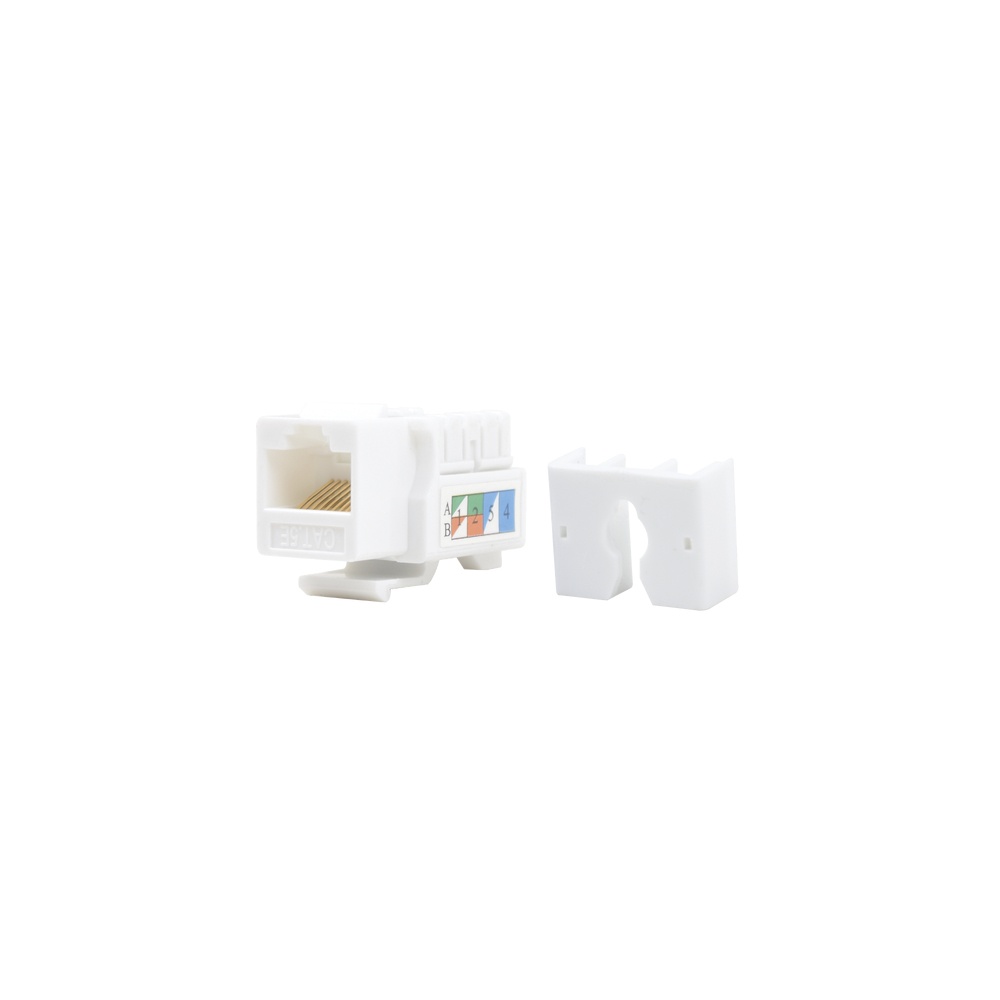 Módulo jack keystone cat5e con terminación 110 (punchdown) para faceplate - color blanco