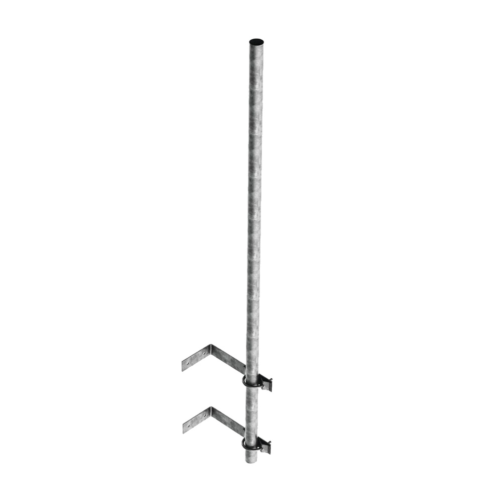 Mástil de 3 m de 1-1/4" diámetro ced. 30 con herrajes para sujeción a pared. 