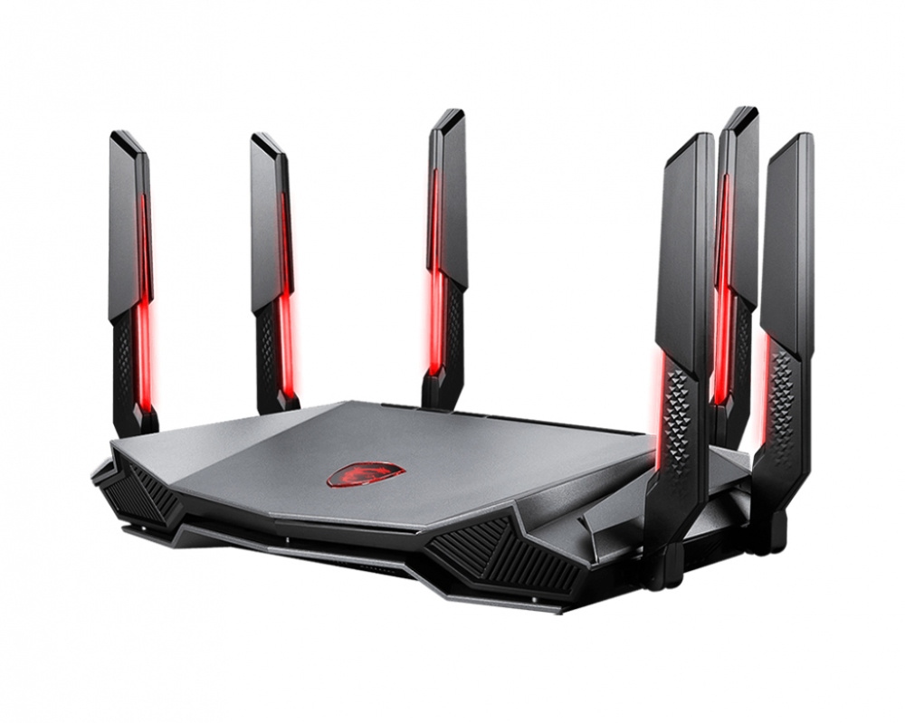Router MSI Ethernet de Triple Banda MU-MIMO Firewall RadiX AXE6600 WiFi para Gaming Wi-Fi 6E, Alámbrico/Inalámbrico, 4804 Mbit/s, 5x RJ-45, 2.4/5/6GHz, 6 Antenas Externas