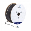 Carrete de fibra óptica monomodo con conectores lc-lc duplex, reforzada con kevlar, de 300 metros