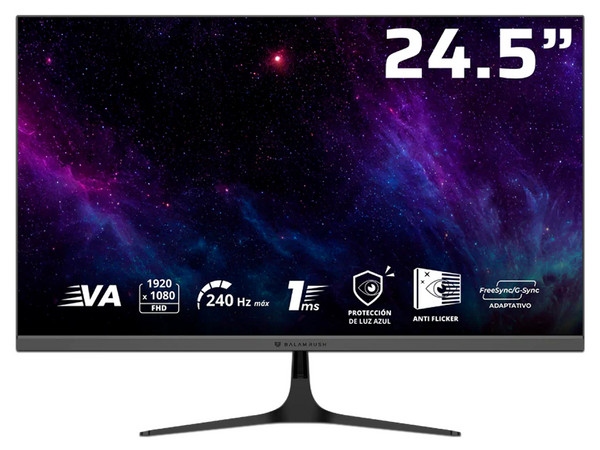 Monitor Gamer Balam Rush Cosmos Edge MCE245P LED VA 24.5", 1920x1080 Full HD, G-Sync/FreeSync, 240Hz, HDMI/DisplayPort, Bocinas Integradas, Negro