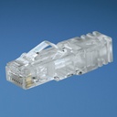 Plug rj45 cat6a, para cable utp de calibre 23-24 awg, chapado en oro de 50 micras, bolsa de 100 piezas