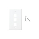 Placa de pared de 3 puertos, keystone, color blanco 