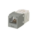 Conector jack rj45 estilo tg, mini-com, categoría 6, de 8 posiciones y 8 cables, color gris