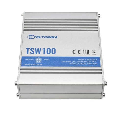 Switch industrial no-administrable 5 puertos gigabit, poe en 4 puertos 802.3af/at (120w)
