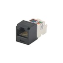 Conector jack rj45 estilo tp, mini-com, categoría 6, de 8 posiciones y 8 cables, color negro