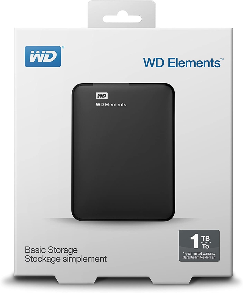 Disco Duro Externo Western Digital WD Elements Portátil 2.5'' 1TB USB 3.0 Para Mac/PC