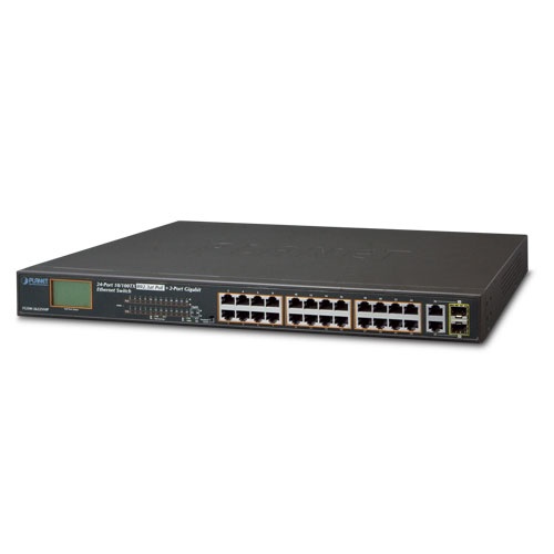 Switch no administrable / planet fgsw-2622vhp / 24 puertos rj45 10/100/1000 mbps / 24 puertos con inyector poe 802.3at / 2 puert