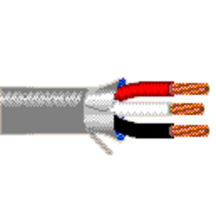 Cable para seguridad y sonido belden 5301fe 0081000 forro pvc gris cmr riser 3c/18awg 3 conductores calibre 18awg 100% cobre mul