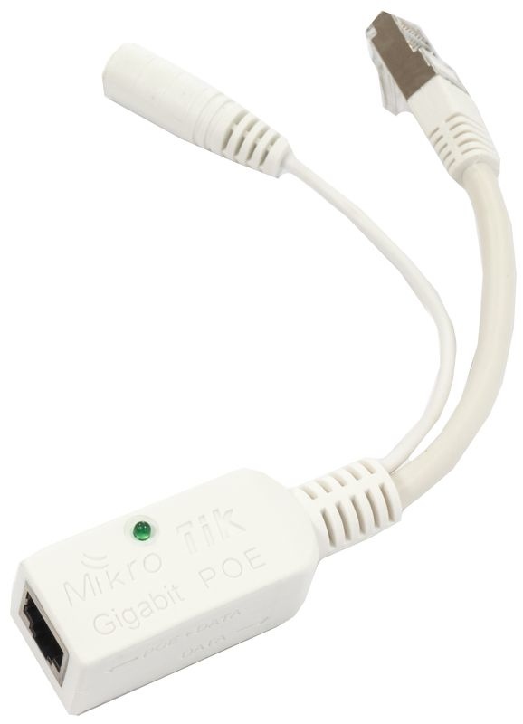 Inyector poe pasivo miktrotik rbgpoe gigabit compatible con routerboard 18-57vdc no incluye eliminador