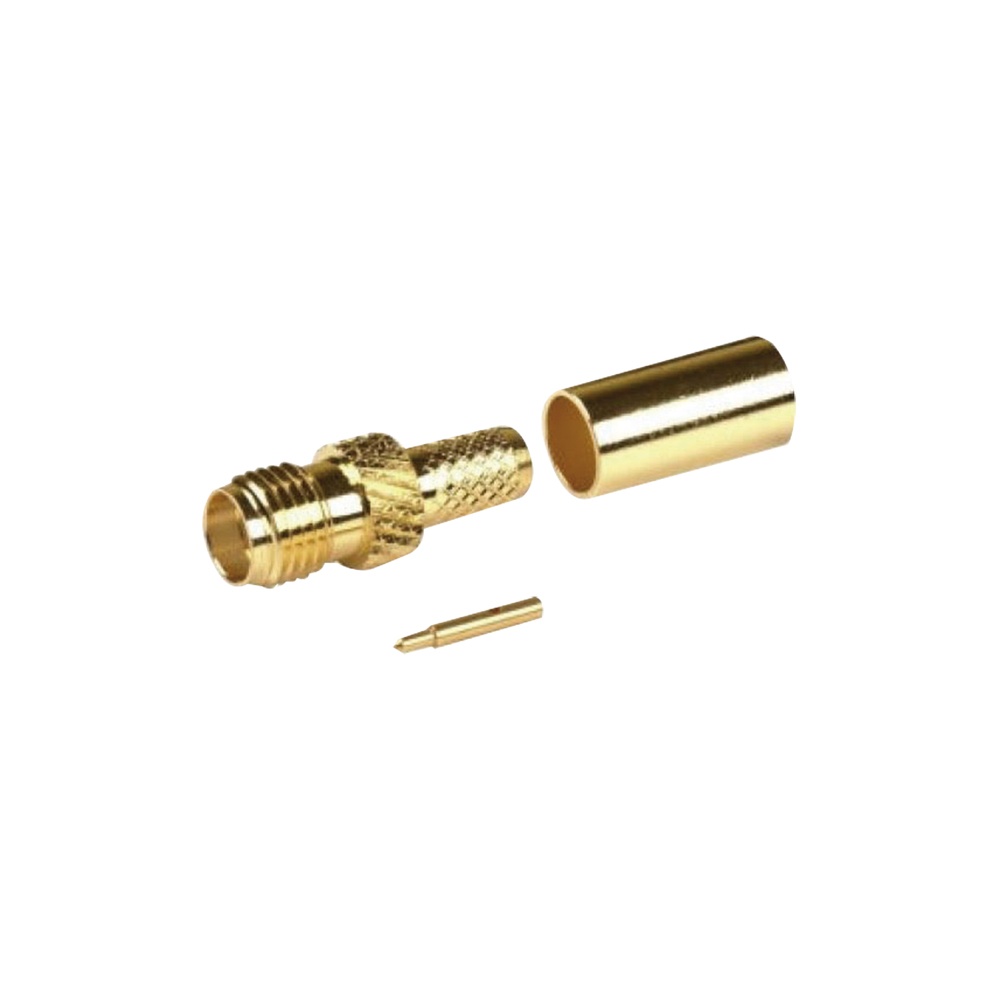  conector sma hembra inverso de anillo plegable para cable rg-8/x, 9258, lmr-240, lmr-240uf,  lmr-lw240, oro/oro/teflón.