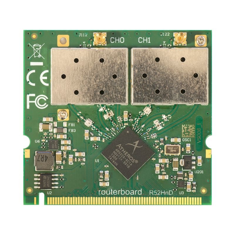 Tarjeta minipci 802.11a/b/g/n doble banda, hasta 400mw para equipos mikrotik