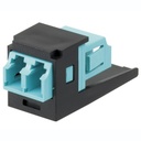 Módulo acoplador lc duplex, para fibra óptica multimodo om3/om4, tipo mini-com, color aqua