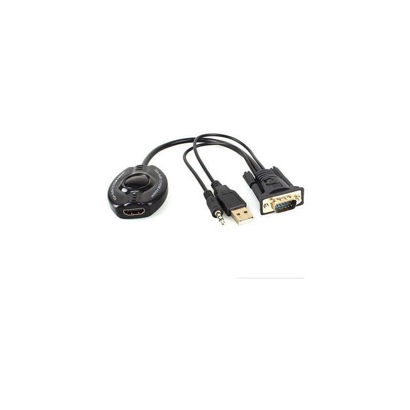 Adaptador BRobotix 150620 VGA/3.5mm/USB Macho - HDMI Hembra
