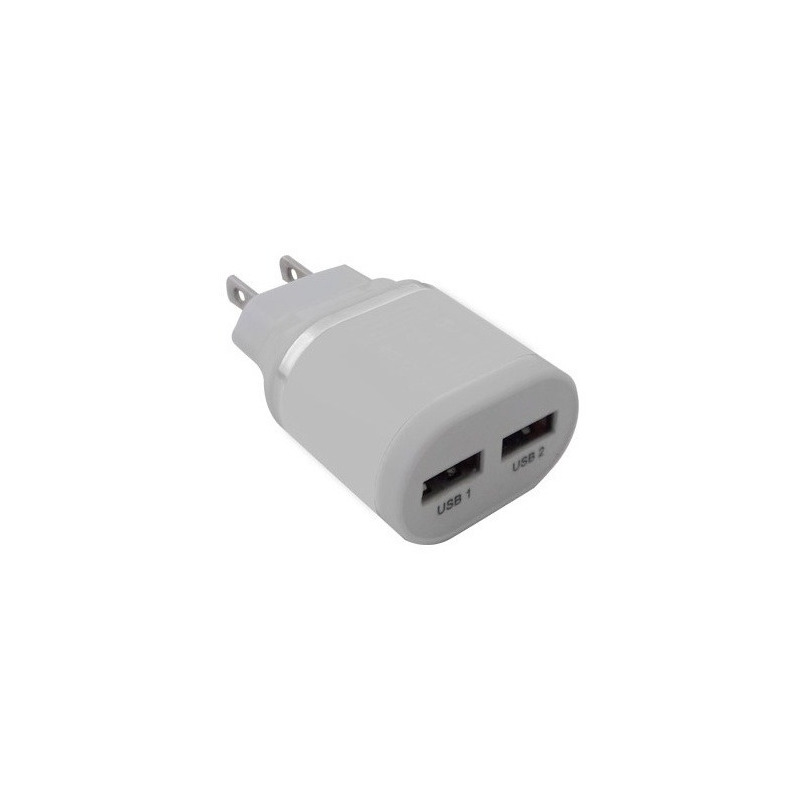 Cargador Brobotix Blanco 2 Puertos USB Para Celular 5 V 2 A