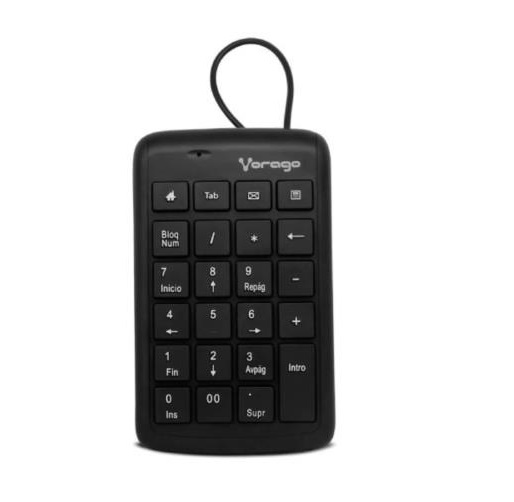 Teclado Numérico Vorago KB-105 Alámbrico USB Color Negro