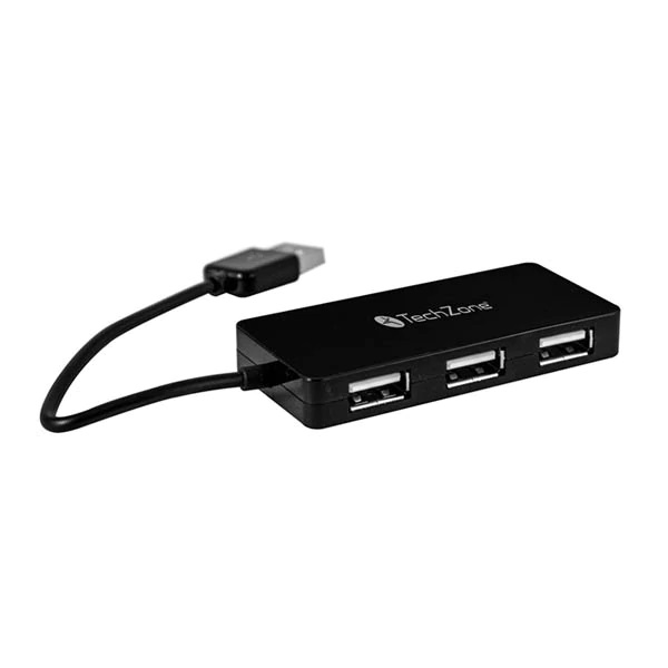 Hub USB A 2.0 Techzone 4xUSB A 2.0 Hembra Negro