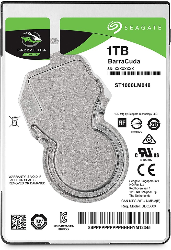 Disco Duro Para Laptop Seagate Barracuda 2.5'' 1TB SATA III 5400RPM 128MB Cache