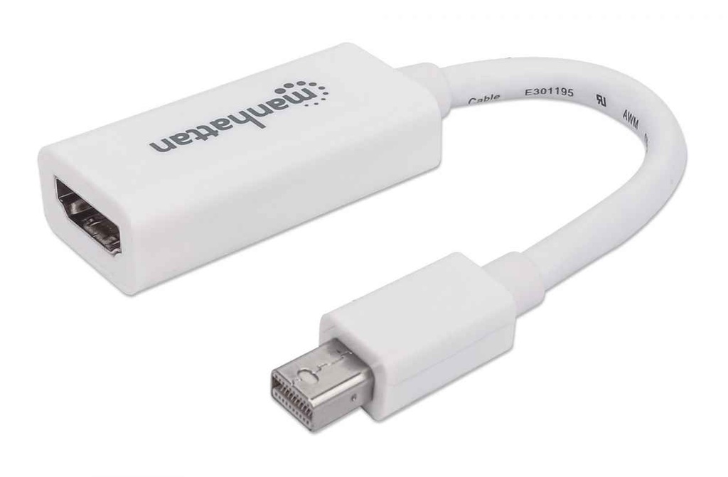 Adaptador mini displayport a hdmi manhattan - color blanco
