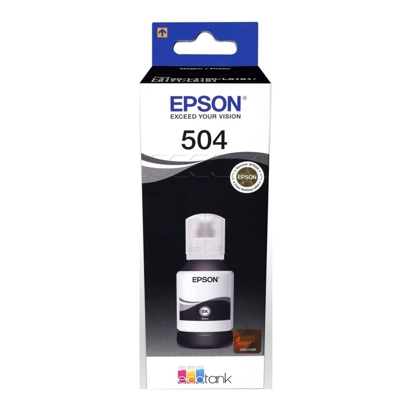 Botella de tinta epson 504 negro (t504120-al) 127ml, para l4150, l4160, l6161, l6171