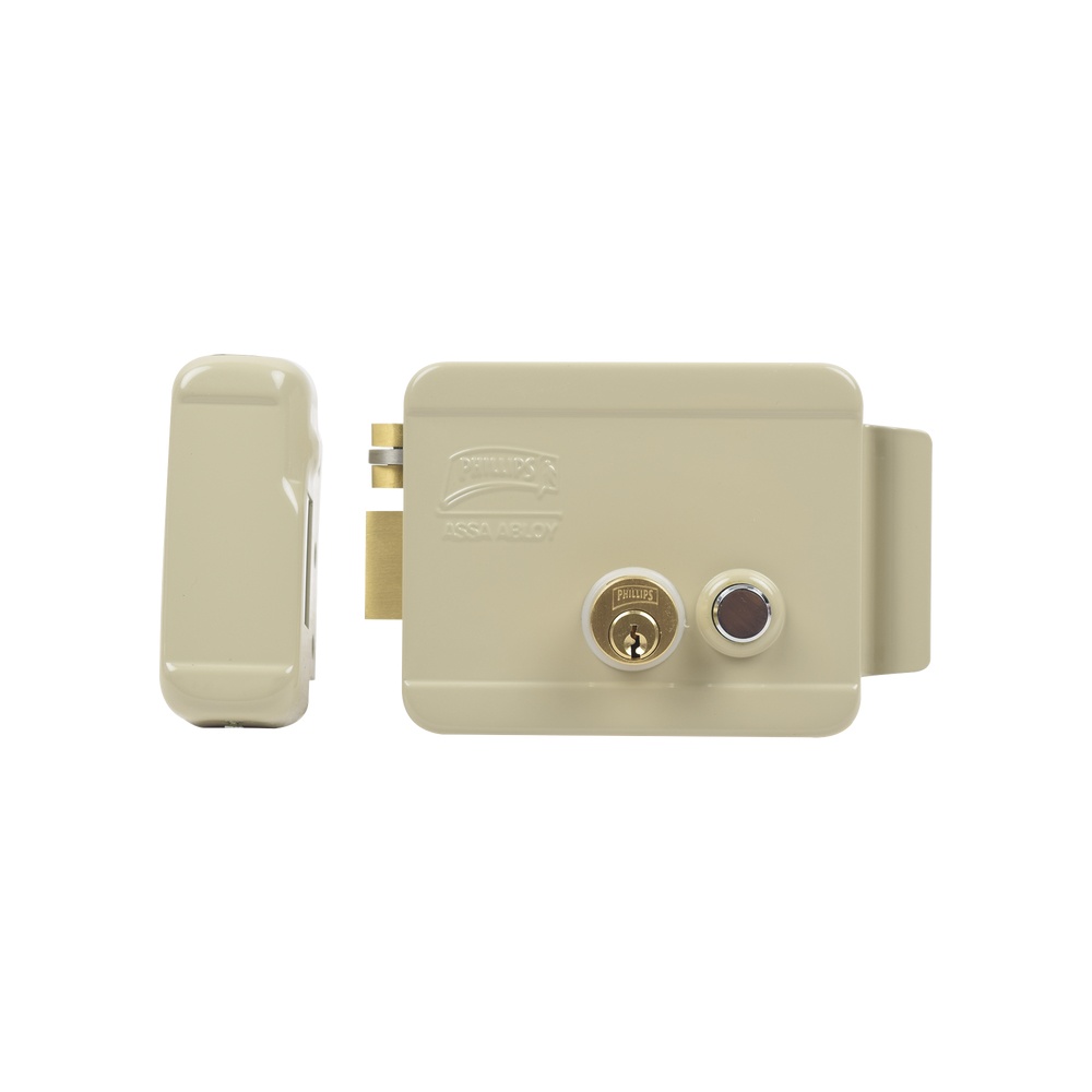 Cerradura eléctrica / incluye llave / derecha/ con botón integrado /exterior