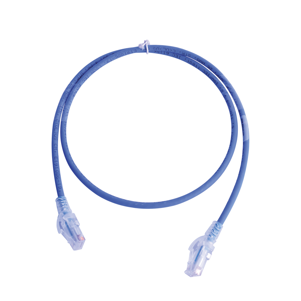 Patch cord mc6 modular cat6 utp, cm/ls0h, 3ft, color azul, versión bulk (sin empaque individual)