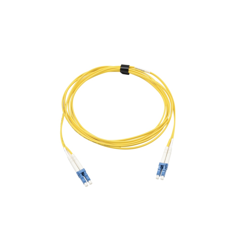 Jumper de fibra óptica monomodo (os2), xglo, riser, lc/upc-lc/upc duplex, ofnr, color amarillo, 3 metros