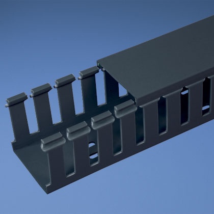 Canaleta ranurada de pvc sin tapa, tipo g, 1 in de ancho, 2 in de alto y 1828.8 mm de largo, color negro