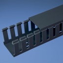 Canaleta ranurada de pvc sin tapa, tipo g, 1 in de ancho, 2 in de alto y 1828.8 mm de largo, color negro